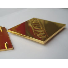 Gold square Guangdong shenzhen metal label plates ,bag hardware accessories